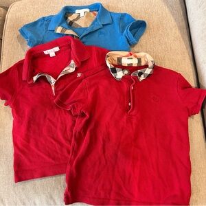 Burberry Children plaid polo lot red blue size 4/5